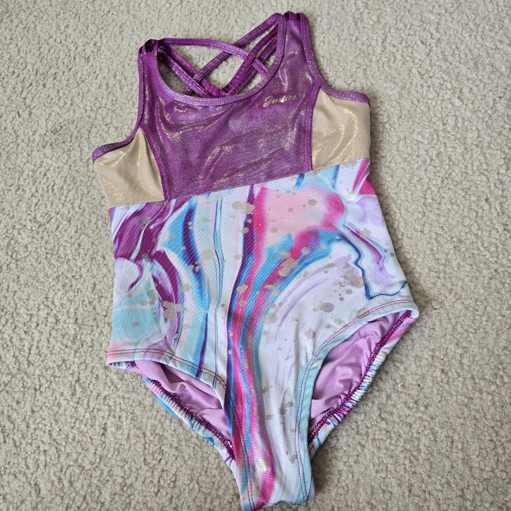 Girls Youth 7 8 Justice Leotard - Picture 2 of 9